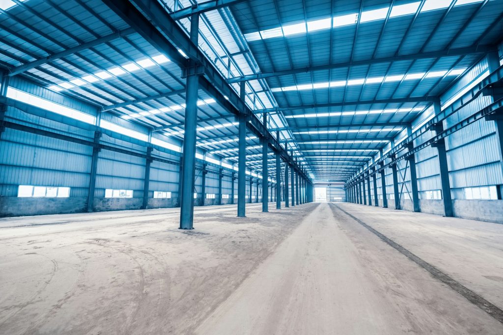 empty steel structure building